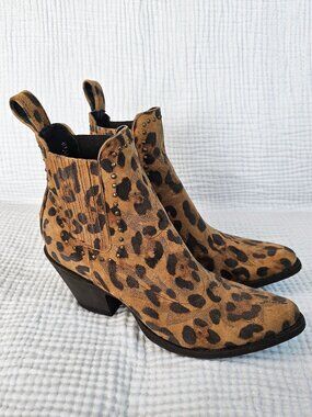 😍NWOT😍 Old Gringo for Cavender's | Leopard Print Western Booties | Women's 8